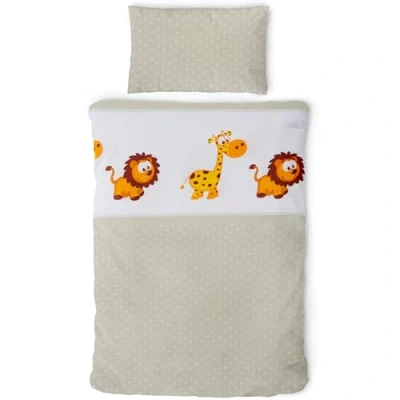 Afbeelding van Gräfenstayn® 2 delige set voor kinderen en baby&#039;s, met dierenmotief, ritssluiting, 100% katoen, dekbedovertrek 135 x 100 cm kussensloop 60 40 cm, giraf leeuw