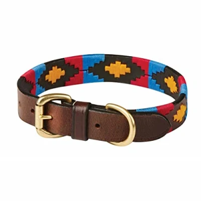 Afbeelding van Weatherbeeta Cowdray Hondenhalsband, leer, bruin/zwart/rood