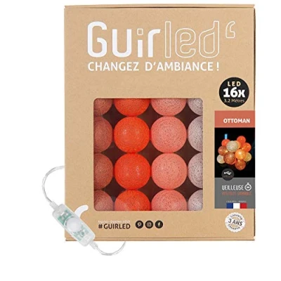 Afbeelding van Guirled Lichtketting met ballen van katoen, USB, 2 uur, nachtlampje voor baby&#039;s, A, incl. dubbele USB voedingsadapter 3 intensiteiten 16 1,6 m Ottoman