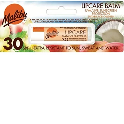 Afbeelding van Malibu Lipcare Lipbalm Mango Flavour (SPF 30 2 stuks)
