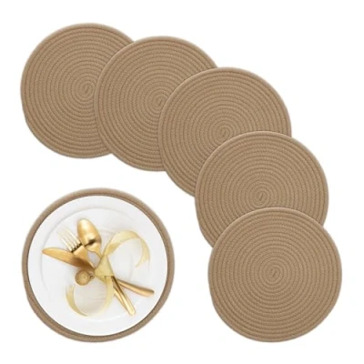 Afbeelding van Relaxdays placemat set van 6 tafelonderleggers katoenen onderzetters boho stijl