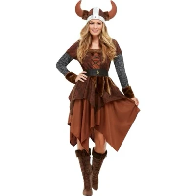 Afbeelding van smiffys Viking Barbarian Queen Kostuum (S)
