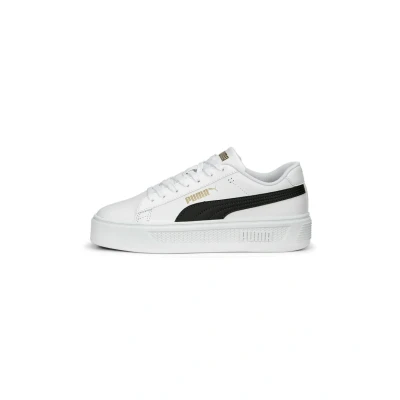 Afbeelding van Puma Smash Platform Sneakers laag, Dames, Maat: 37, White black gold Leer/ synthetisch