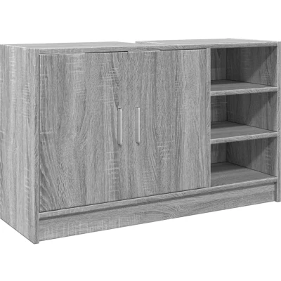 Afbeelding van Wastafelkast 90x29x55 cm bewerkt hout grijs sonoma eikenkleurig