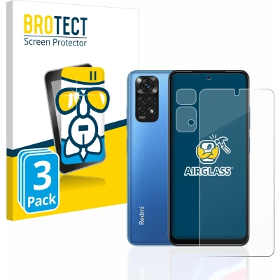 Afbeelding van BROTECT Screenprotector voor Xiaomi Redmi Note 11 (Voor+Camera) Folie Beschermfolie Beschermglas transparant (3 Stuks)