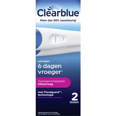 Afbeelding van Clearblue Zwangerschapstest Ultravroeg (10mIU) Uitslag 6 Dagen Eerder 2 Testen