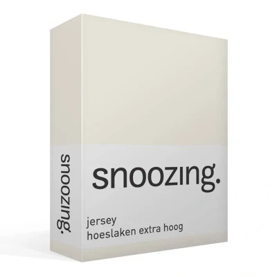 Afbeelding van Snoozing Jersey Hoeslaken Extra Hoog 100% gebreide katoen 180x210/220 cm Ivoor