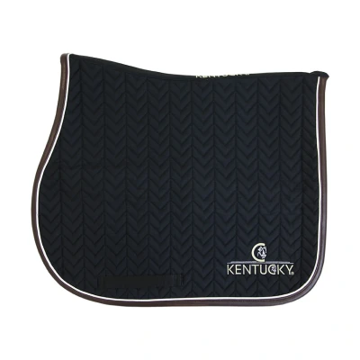 Image de Kentucky Tapis De Selle Saut Fishbone Leather Noir Full