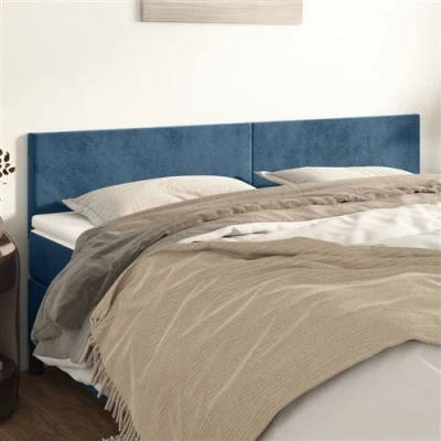 Image de vidaXL Têtes de lit 2 pcs Bleu foncé 90x5x78/88 cm Velours
