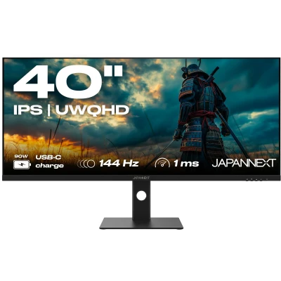 Afbeelding van JAPANNEXT Gaming monitor voor pc, 40 inch, 144 Hz, 1 ms, IPS UWQHD (3440 x 1440), opladen via USB C (90 W), verstelbare kanteling, geïntegreerde luidsprekers, G Sync/FreeSync, JN IPS401UWQHD144 C90W