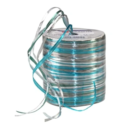 Afbeelding van Präsent Raffia, 50 m, wit, grijs, ?turquoise
