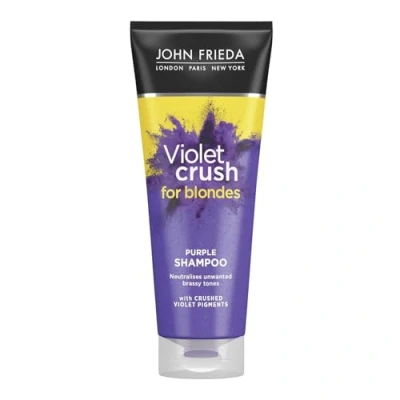 Afbeelding van John Frieda Violet Crush Purple Shampoo voor Blond Haar 250 Milliliter Neutraliseert Geleidelijk Ongewenste Gele Tonen