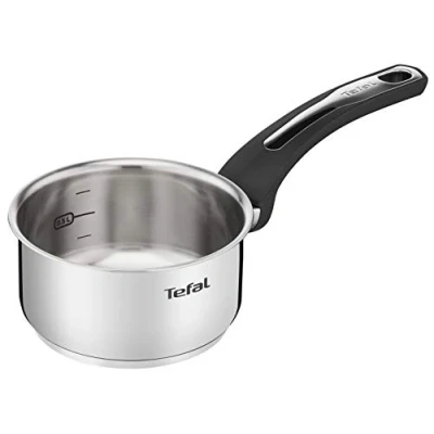 Afbeelding van Tefal Emotion E3012704 Steelpan, 14 cm, roestvrij staal, 10 jaar, dikke basis voor gelijkmatige warmteverdeling, elegant design, robuuste handgreep, inductie