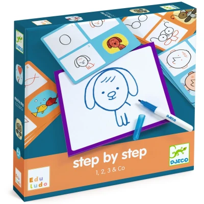 Afbeelding van Djeco tekenkaarten eduludo step by 1, 2, 3 &amp; co
