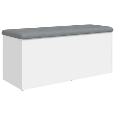 Image de vidaXL Banc de rangement blanc 102x42x45 cm bois d&#039;ingénierie835054