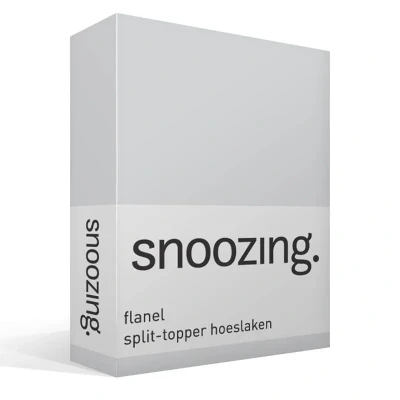 Afbeelding van Snoozing Flanel Split topper Hoeslaken Tweepersoons 140x200 cm Grijs