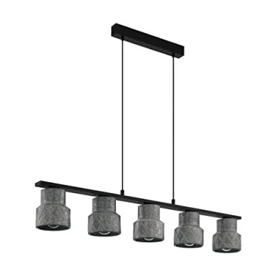Afbeelding van hanglamp Hillcot 5 lichts Zwart Staal EGLO