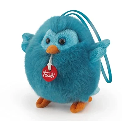 Afbeelding van Trudi Charms Sleutelhanger Knuffel Vogel 10 cm Knuffeldier voor jongens en meisjes Blauw 9x10x10 maat XXS