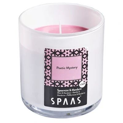 Afbeelding van Spaas Geurkaars + Deksel Poetic Mystery Branders Ø95x105 mm Roze per stuk Ca. 56 H