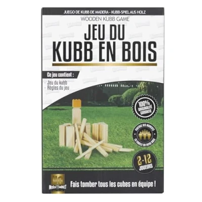 Afbeelding van MISTER GADGET, MG3510, Ontdek het Kubb spel, een Scandinavisch spel van hoogwaardig hout, perfect voor urenlang entertainment in de open lucht op feestjes, picknicks of dagen strand.