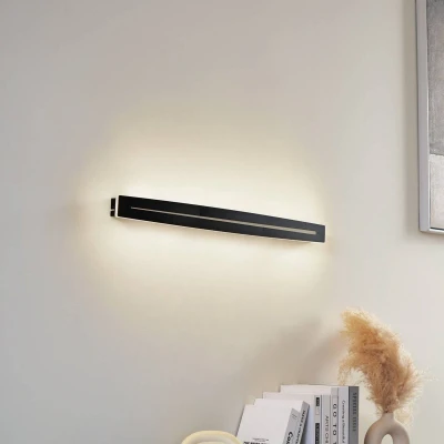 Afbeelding van Lindby plafondlamp Benario, zwart, aluminium, 80 cm
