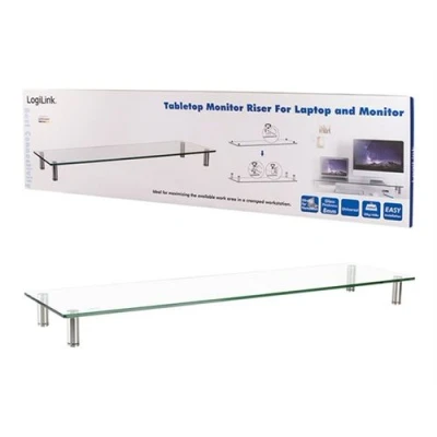 Image de LogiLink Pied pour moniteur métal, verre, acier Taille d&#039;écran : 13&quot; 32&quot; ordinateur de bureau