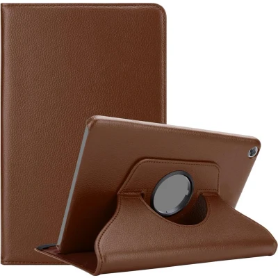 Afbeelding van Cadorabo Tablet Hoesje geschikt voor Huawei MediaPad M5 8 (8.4 inch) in PADDESTOEL BRUIN Beschermhoes ZONDER auto Wake Up, met stand functie en elastische band sluiting Book Case Cover Etui