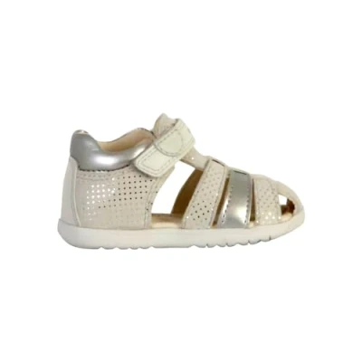 Afbeelding van Geox Macchia Outdoorsandalen voor kinderen, Maat: 26, Milk white light silver Leer/ synthetisch