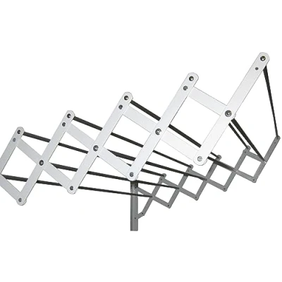 Afbeelding van Uitklapwasrek met 10 barren (scharnier staal afgewerkt witte epoxy coating/barren aluminium) 1.40cm