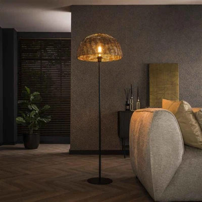 Afbeelding van Hoyz Collection Vloerlamp Ø50 Armor Open Zwart Bruin