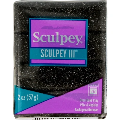 Afbeelding van Klei III Black glitter 57 gr Sculpey