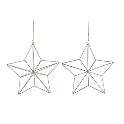 Afbeelding van Kerstversiering DKD Home Decor Metaal Ster (2 Stuks) (30 x 11 30 cm)