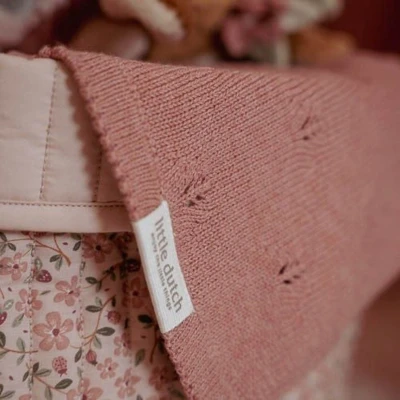 Afbeelding van Little Dutch Deken Ledikant Pure Blossom Gebreid