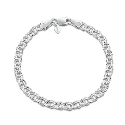 Afbeelding van Amberta® Sieraad Armband ketting Zilver 925/1000 dubbele schakels breedte 4,5 mm lengte 18 19 20 cm,