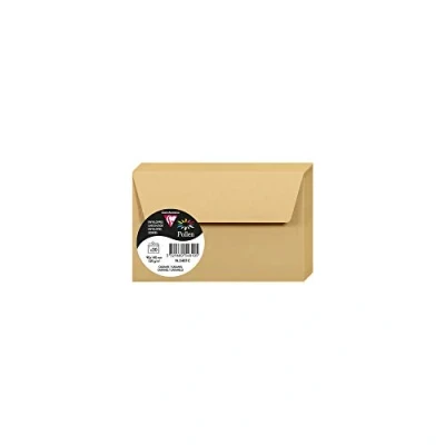 Afbeelding van Clairefontaine 5481C, verpakking met 20 zelfklevende enveloppen, formaat 9 x 14 cm, 120 g/m², karamel, uitnodiging voor evenementen en correspondentie, Pollen serie, glad papier van hoge kwaliteit