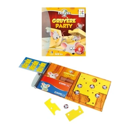 Afbeelding van SmartGames Gruyère Party Magnetisch reisspel Leg de plakjes kaas rond muiskoppen 48 uitdagingen 1 speler vanaf 6 jaar