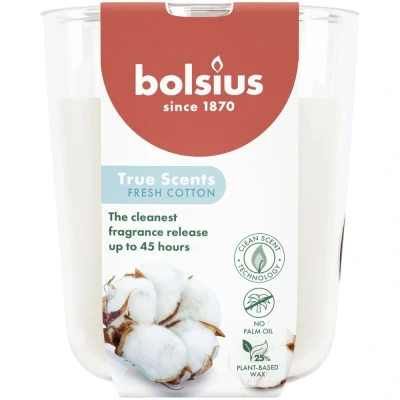Afbeelding van Bolsius geurglas linnengoed fresh cotton geurkaars 97/85 (45 uur) True Scents