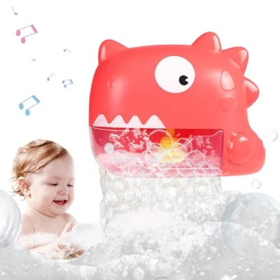 Afbeelding van babybadspeelgoed vanaf 1, 2, 3, 4 jaar, met muziek, schuimmachine, badkuip, dinosaurus bellenmachine, waterspeelgoed voor kinderen 0,