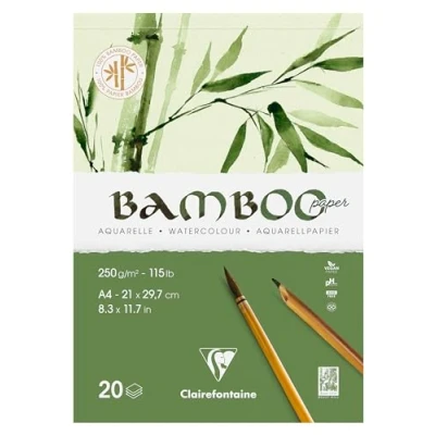 Afbeelding van BAMBOO aquarelpapier blok 20 vel A4 250gr/m2 Wit