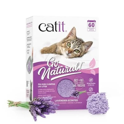 Afbeelding van CATIT Go erwtenschil kattenbakvulling lavendel 2x2,8kg