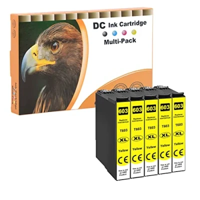 Afbeelding van D&amp;C 5 x gele inktcartridges compatibel met Epson 603 XL voor WorkForce WF 2810 DWF 2830 2835 2850 Expression Home XP 2100 2105 3100 3105 4100
