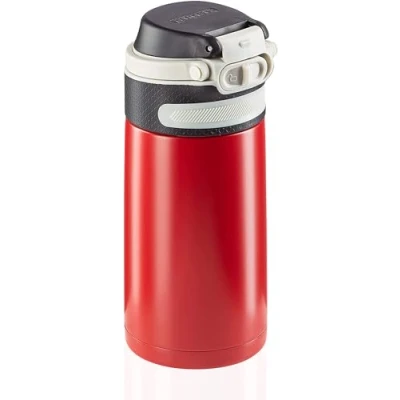 Afbeelding van Leifheit thermosbeker Flip 350 ml RVS rood