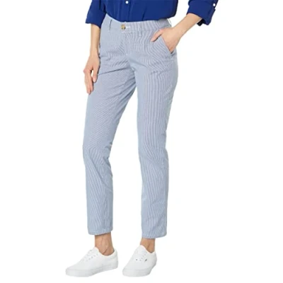 Afbeelding van Tommy Hilfiger Hampton Chino Pant Gestreepte damesonderbroek, Blauw/Wit