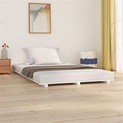 Image de vidaXL Cadre de lit sans matelas blanc 150x200 cm bois pin massif824574