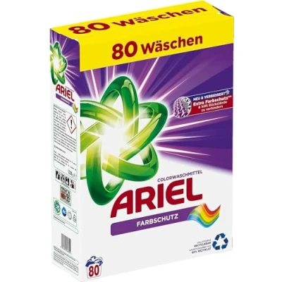 Afbeelding van Ariel color waspoeder 4,8 kg 80 wasbeurten met vlek weg power voor bonte was snel oplossend ideaal koud wassen