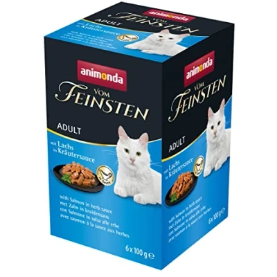 Afbeelding van 6x100g Adult NoGrain in Saus Zalm Kruidensaus Animonda Vom Feinsten Kattenvoer