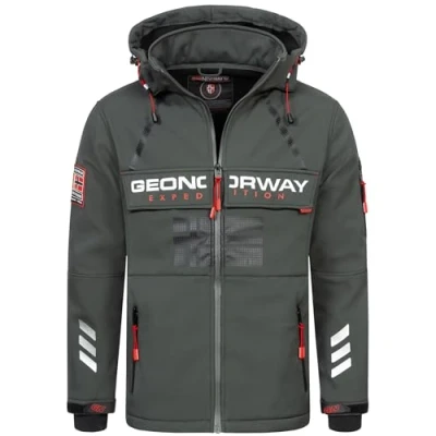 Afbeelding van Geographical Norway Softshelljas voor heren, herfst en winter, Donkergrijs