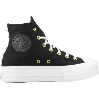 Afbeelding van Converse Chuck Taylor ALL STAR LIFT Platform Studded Sneakers hoog, Dames, Maat: 37, Black Textiel