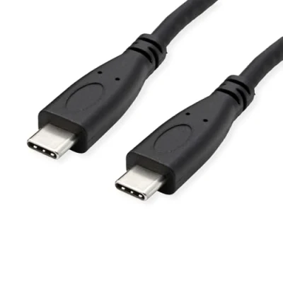 Afbeelding van ROLINE USB 3.2 Gen 2 kabel, met PD (Power Delivery) 20V5A, Emark, C C, M/M, zwart, 0,5 m