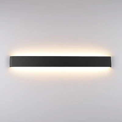 Afbeelding van Klighten Led wandlamp voor binnen, 30 W, 91 cm, modern wandlicht, aluminium van boven naar beneden, woonkamer, slaapkamer, trap en hal, 3000 lumen, warm wit K, zwart